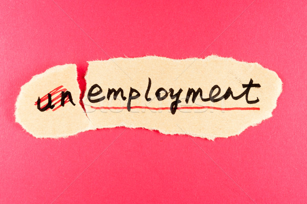 Arbeitslosigkeit Beschäftigung Wort Papier Hintergrund Informationen Stock foto © raywoo