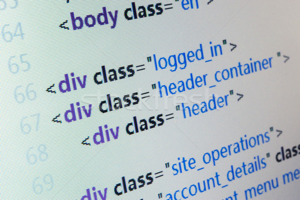 HTML source code Stock photo © raywoo