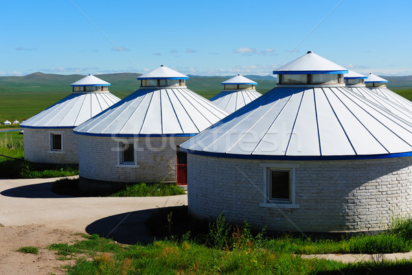 Yurt in Mongolia Grassland Stock photo © raywoo