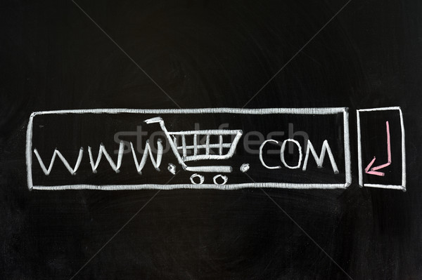 Weboldal krétarajz vásárlás háló bolt fekete Stock fotó © raywoo