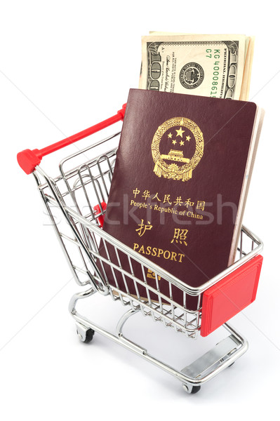 Chinese passport in cart Stock photo © raywoo