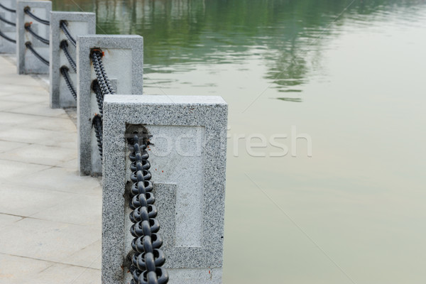 Corrimano lago pietra ferro percorso metal Foto d'archivio © raywoo