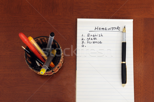 Stock photo: Homework list