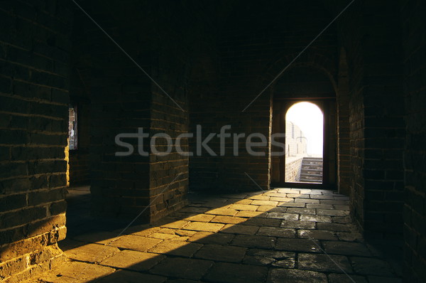 Beam in tower of China great wall Stock photo © raywoo