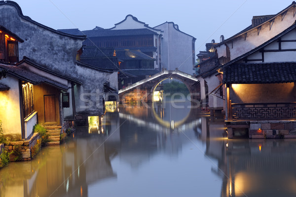 China building night scene Stock photo © raywoo