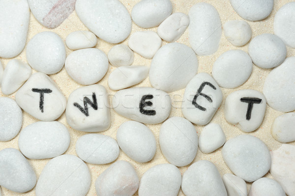Tweet parola gruppo pietre sabbia texture Foto d'archivio © raywoo