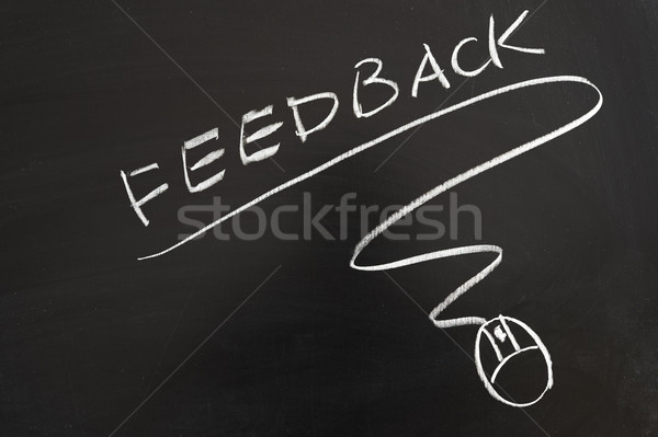 Feedback palabra ratón símbolo pizarra Foto stock © raywoo