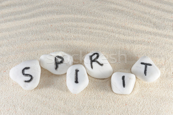 Spirito parola gruppo pietre sabbia texture Foto d'archivio © raywoo