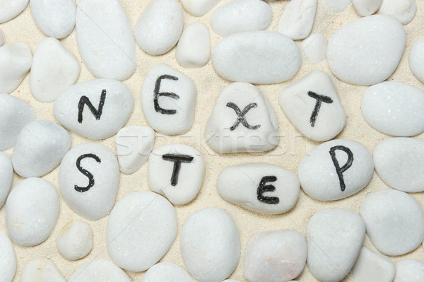 Next step words on pebbles Stock photo © raywoo