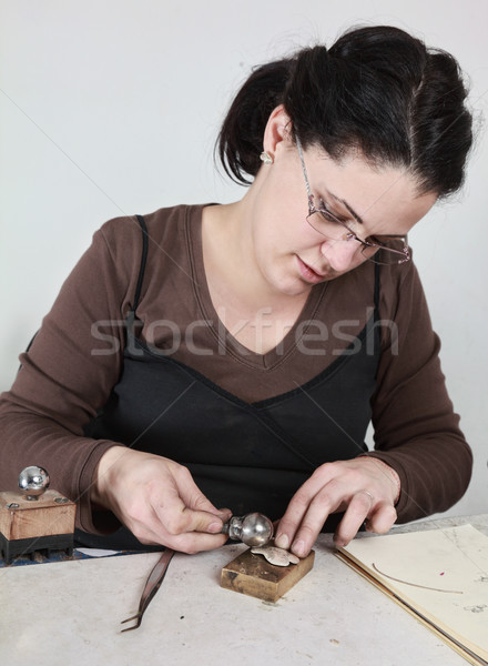 Kadın kuyumcu çalışma görüntü parça Stok fotoğraf © RazvanPhotography