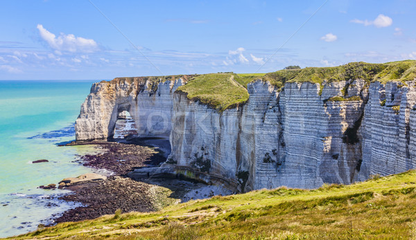 Tájkép Normandia alacsony árapály természetes kő Stock fotó © RazvanPhotography