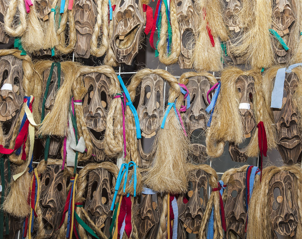 Rumeno legno maschere immagini tradizionale sfondo Foto d'archivio © RazvanPhotography
