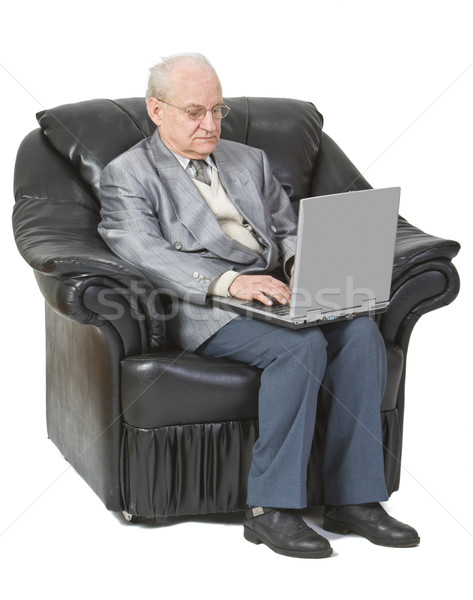 Technologii wszyscy obraz starszy człowiek fotel Zdjęcia stock © RazvanPhotography