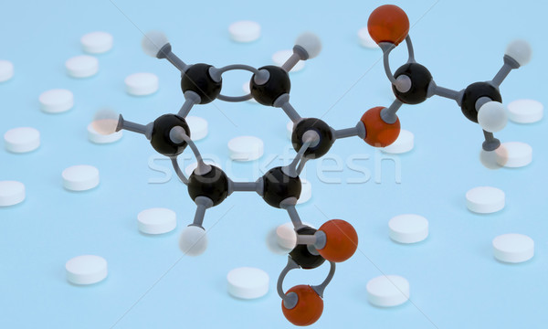 Molecular estructura aspirina ácido pastillas médicos Foto stock © RazvanPhotography