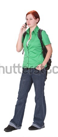 Iletişim genç genç kız konuşma cep telefonu kadın Stok fotoğraf © RazvanPhotography