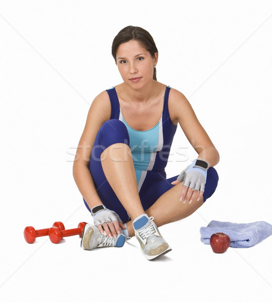 Fitness pause jeune femme étage femme [[stock_photo]] © RazvanPhotography