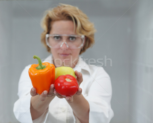 Female Scientist Offering Natural Food Stock photo © RazvanPhotography