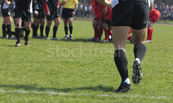 Substituição abstrato imagem equipe jogo rugby Foto stock © RazvanPhotography