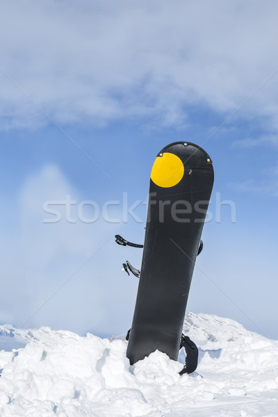 Snowboard zăpadă imagine munţi cer Imagine de stoc © RazvanPhotography