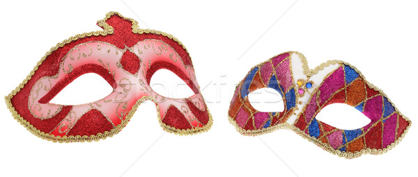 Veneciano máscaras dos aislado blanco rojo Foto stock © RazvanPhotography