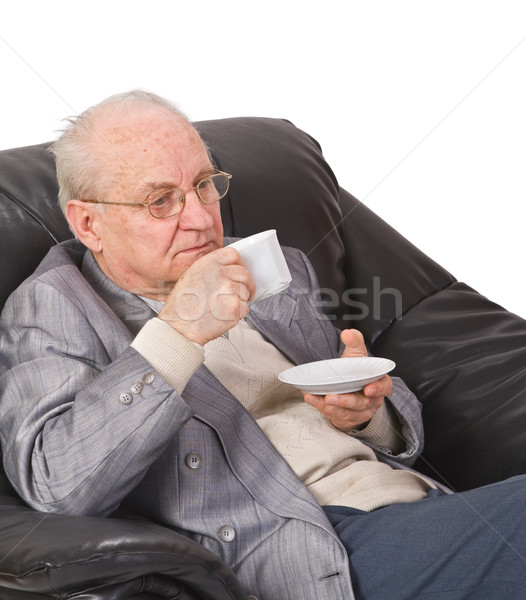 Tee Pause Senior Mann trinken Tasse Stock foto © RazvanPhotography