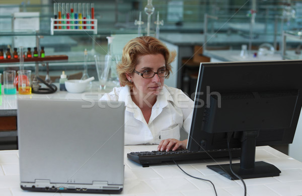 Researcher Working On Computers Stock photo © RazvanPhotography
