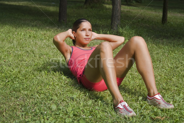 Pas description femme herbe sport fitness Photo stock © RazvanPhotography