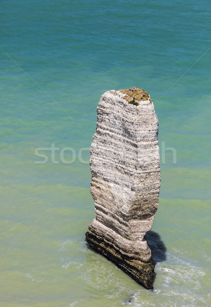 Távoli kő Normandia part kép víz Stock fotó © RazvanPhotography