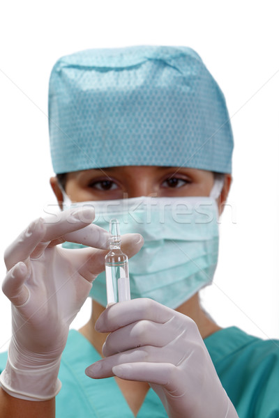 Fläschchen weiblichen Arzt Schwerpunkt Arbeit medizinischen Stock foto © RazvanPhotography