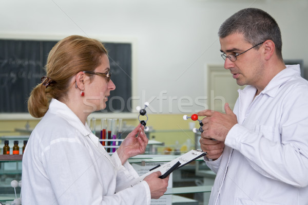 Stock photo: Discussing the experiment