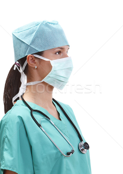 Kobiet lekarza portret maska Zdjęcia stock © RazvanPhotography