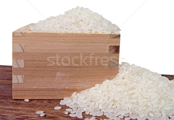 Riso legno contenitore japanese isolato bianco Foto d'archivio © RazvanPhotography