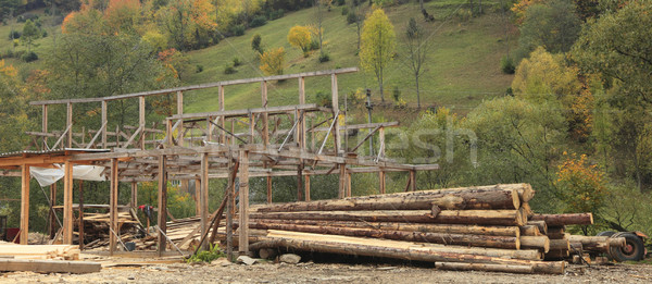 Kereste üretim yer görüntü ağaçlar yeşil Stok fotoğraf © RazvanPhotography