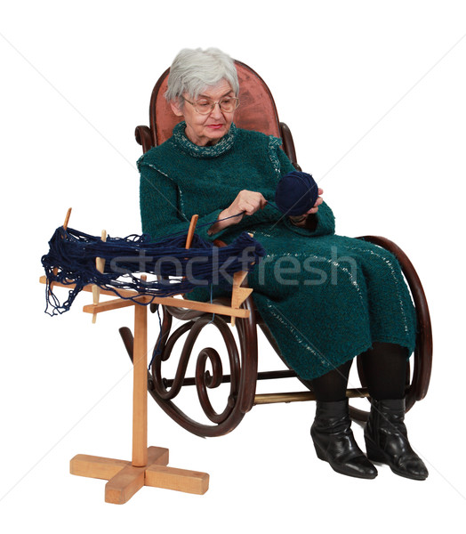 Old woman using a reel Stock photo © RazvanPhotography