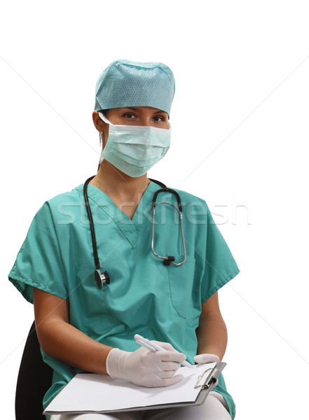 Foto stock: Feminino · médico · imagem · jovem · sessão