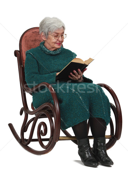 歳の女性 読む 黒 図書 座って ロッカー ストックフォト © RazvanPhotography