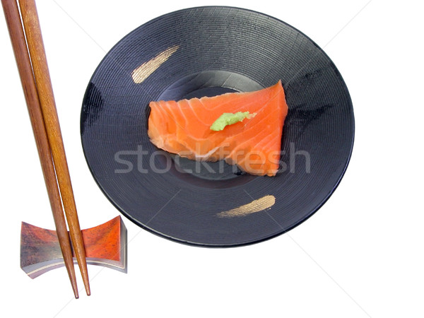 Stock fotó: Japán · konyha · kilátás · tányér · lazac · sashimi