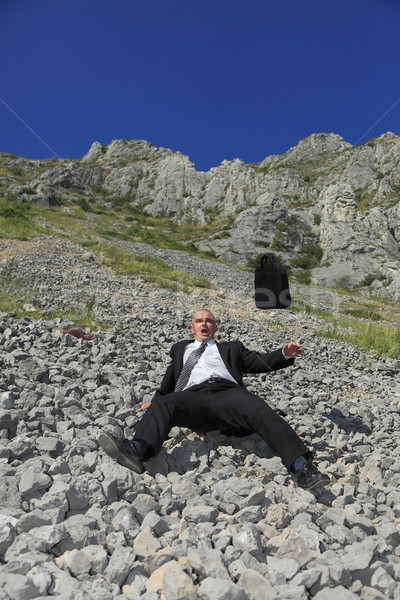 üzletember nehéz helyzet kép hegy emelkedő Stock fotó © RazvanPhotography