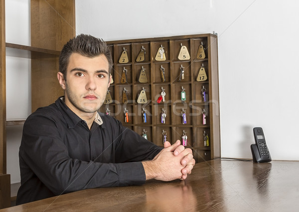 Portret receptionist jonge bureau business man Stockfoto © RazvanPhotography