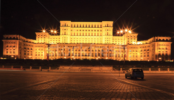 Noc obraz samochodu pałac parlament Zdjęcia stock © RazvanPhotography