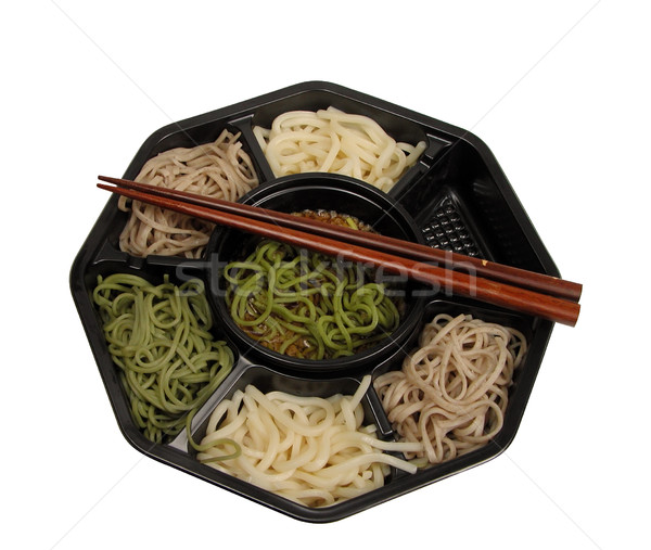 Soba lunch box and chopsticks-clipping path Stock photo © RazvanPhotography