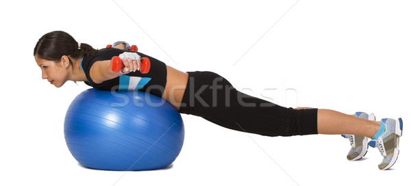 Menina mulher jovem exercer fitness bola Foto stock © RazvanPhotography