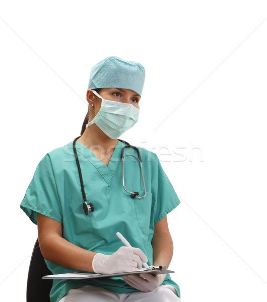 Foto stock: Feminino · médico · imagem · jovem · sessão