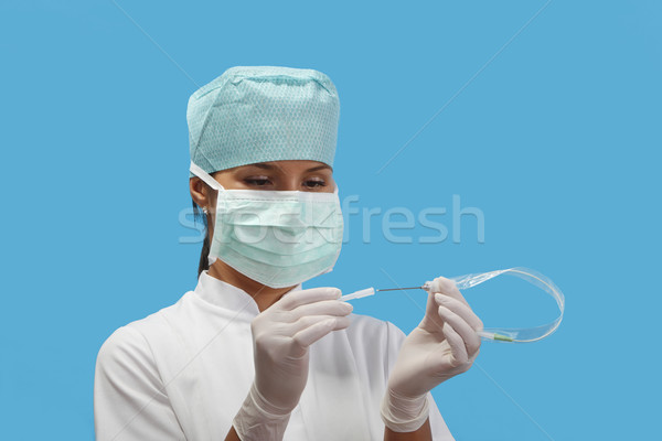 Nurse opening an arterial catheter Stock photo © RazvanPhotography