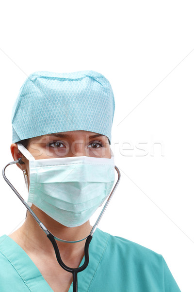 Ritratto femminile medico maschera stetoscopio isolato Foto d'archivio © RazvanPhotography