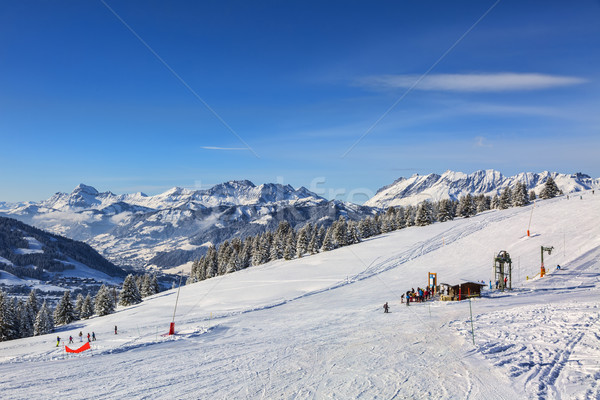 Wysoki wysokość narciarskie domena pusty alpy Zdjęcia stock © RazvanPhotography