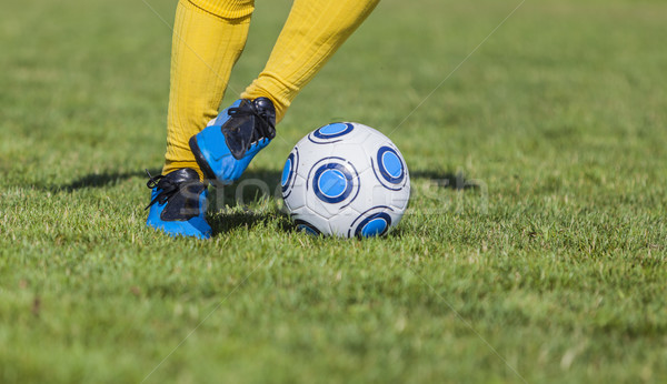 Közelkép kép láb labdarúgó futball sport Stock fotó © RazvanPhotography