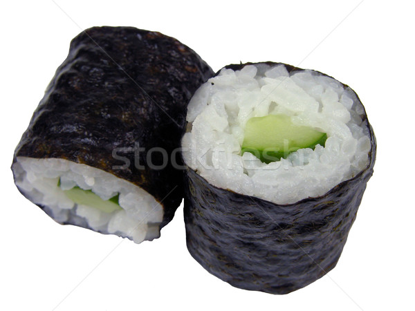 Two cucumber maki rolls Stock photo © RazvanPhotography