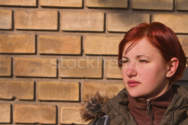 Adolescente menina retrato menina adolescente parede mulher Foto stock © RazvanPhotography