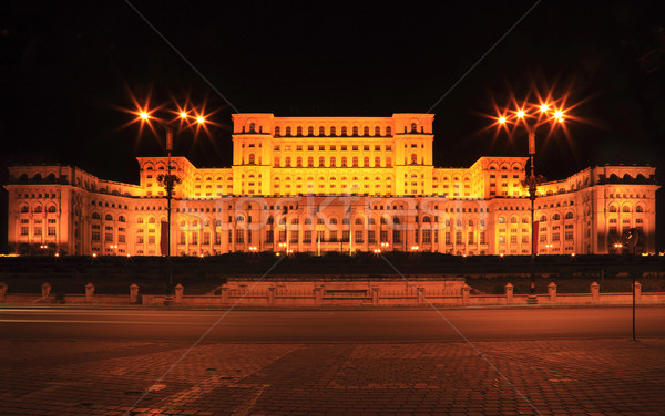 Palast Bild Nacht Parlament Völker Haus Stock foto © RazvanPhotography